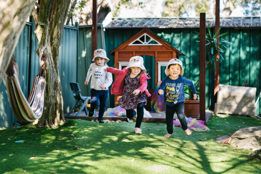 Children running at KU Sunbeam childcare