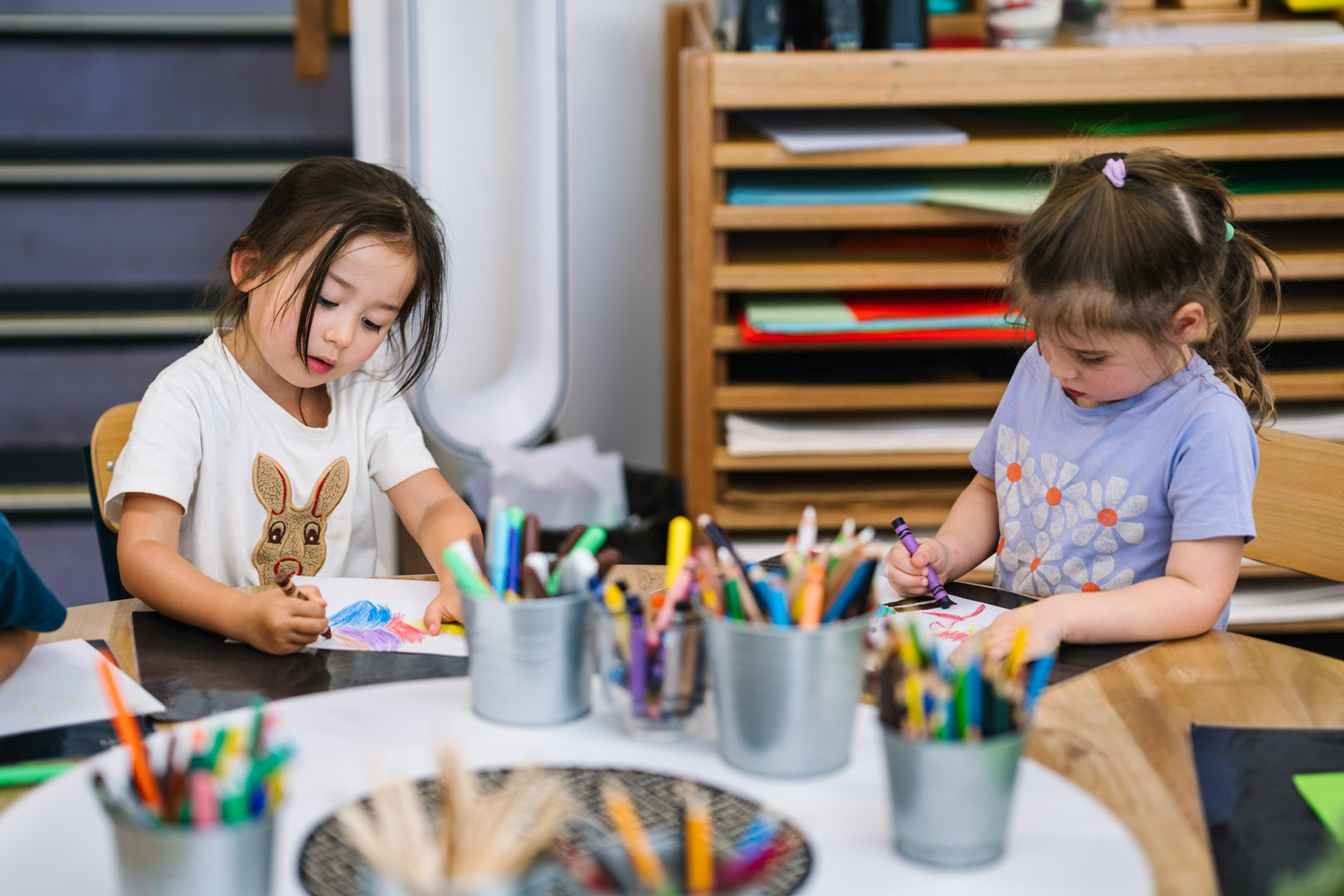 Children drawing at childcare in Armstrong Creek