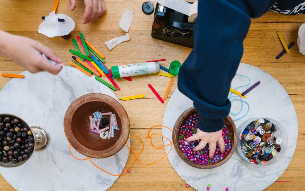 Arts and crafts at childcare in Armstrong Creek