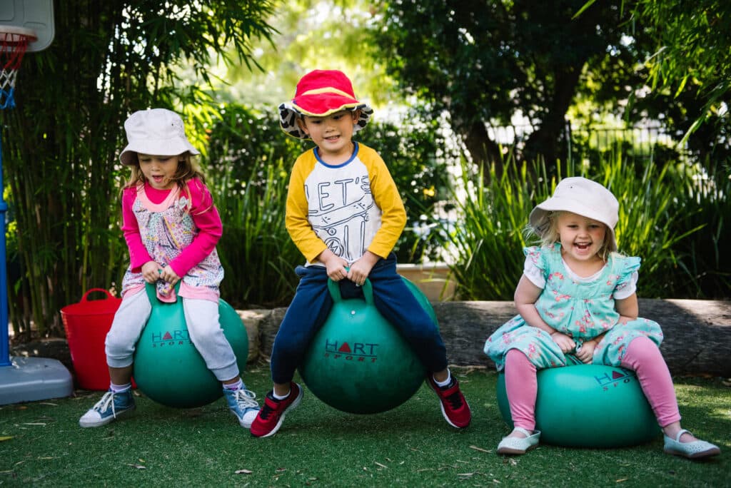 Children bouncing at KU Burwood childcare