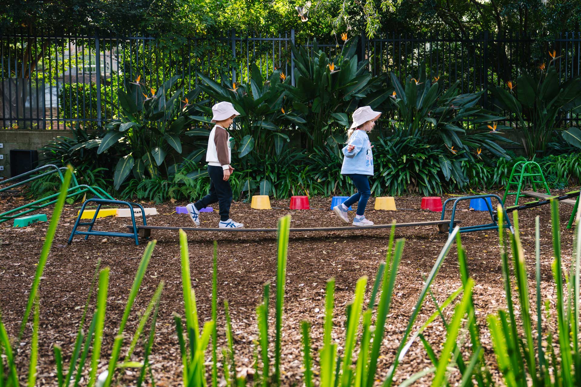 Children playing outdoors at Castlecrag childcare
