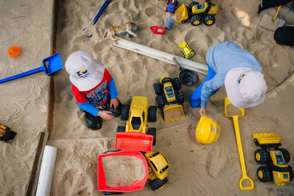 Children playing in the sand at KU Cobbitty childcare