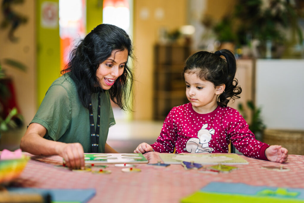 Educator interacting with child at KU Craigieburn Childcare