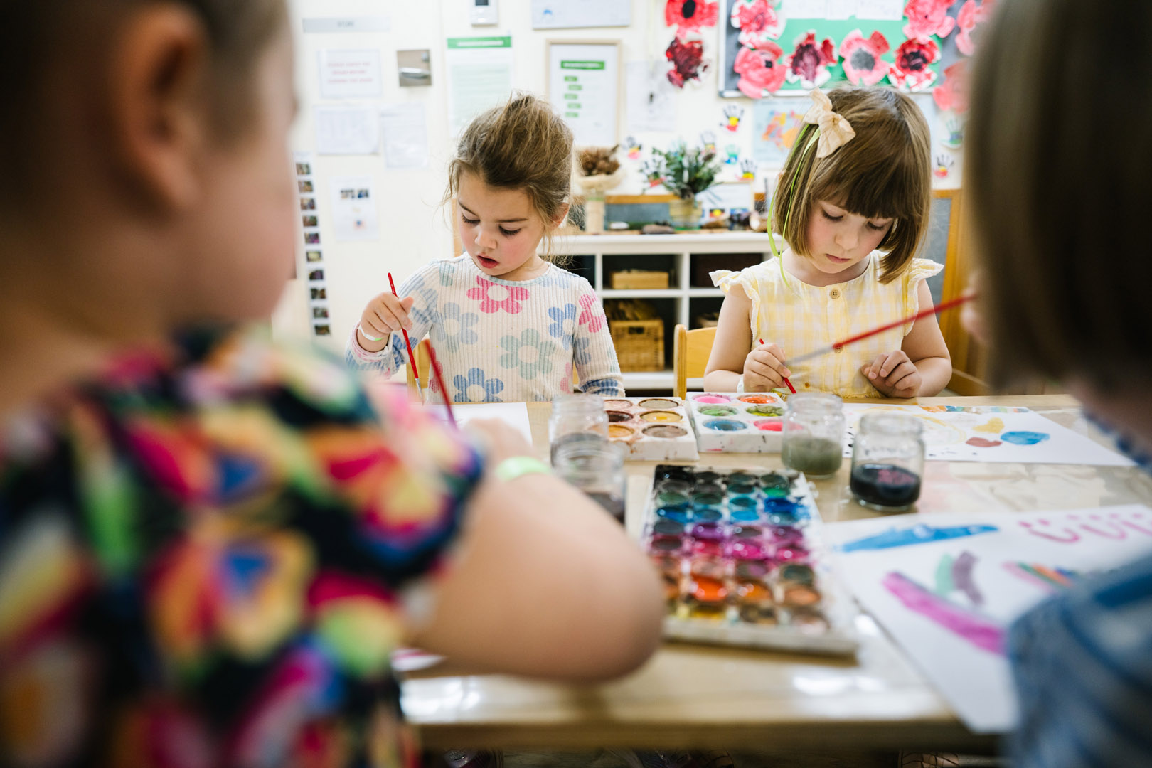 Children painting at Darlington childcare