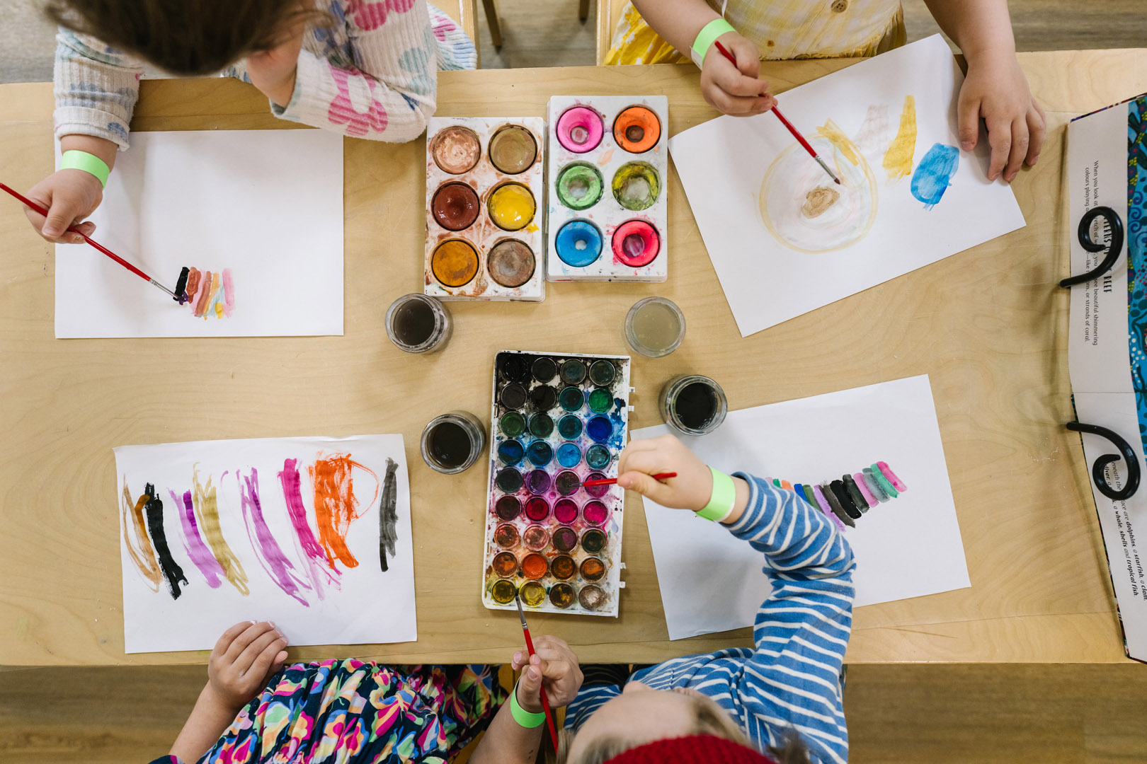 Children painting at Darlington childcare