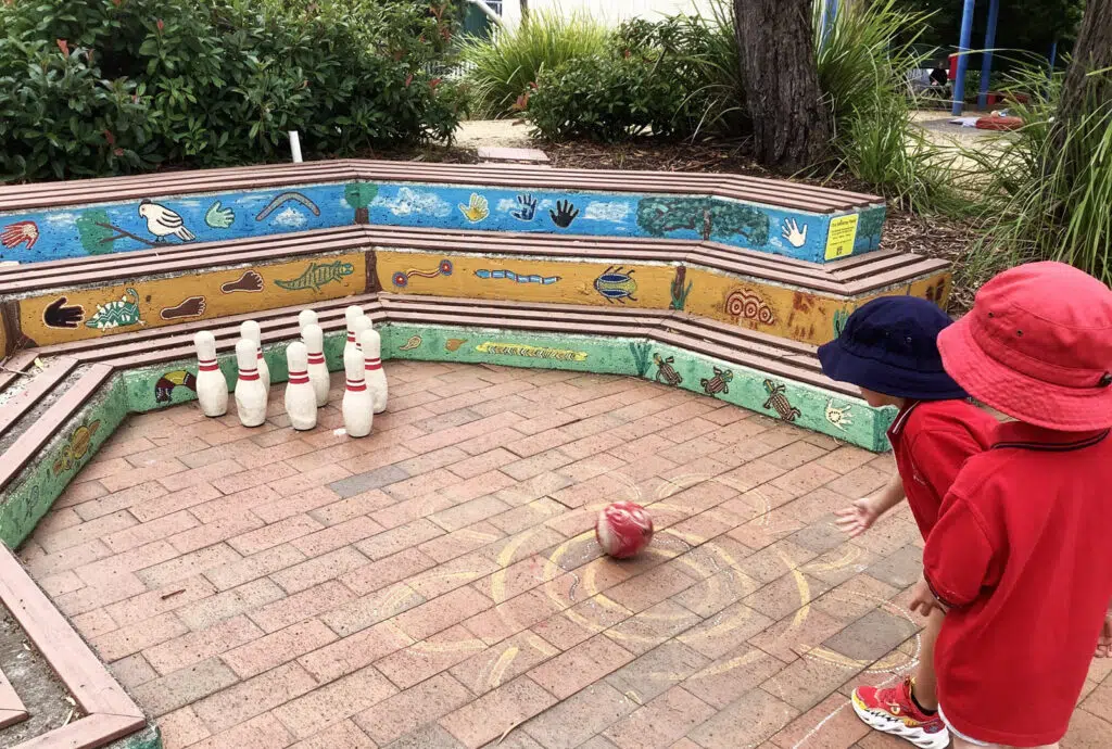 Children bowling at KU Goulburn childcare