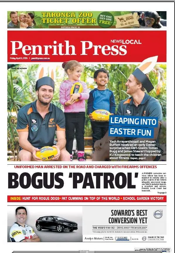 GWS Giants visit KU Penrith 6 KUPenrith_PenrithPress_3.4.15_pg1.JPG#as