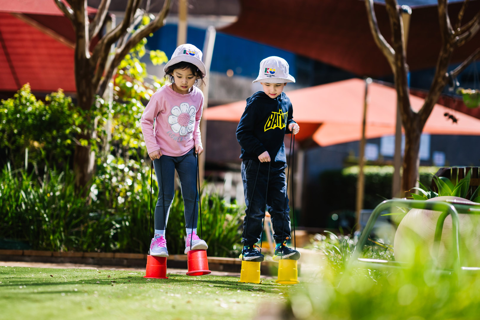 playing outdoors at Kogarah childcare