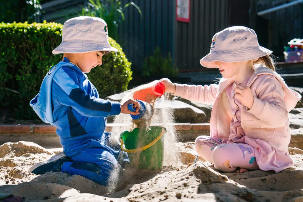 Children playing in the sand at KU Peter Pan La Perouse childcare