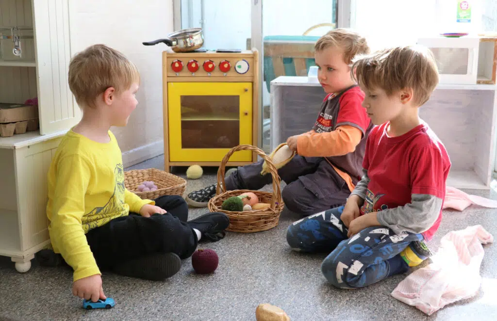 Children interacting at KU Kintaiba childcare
