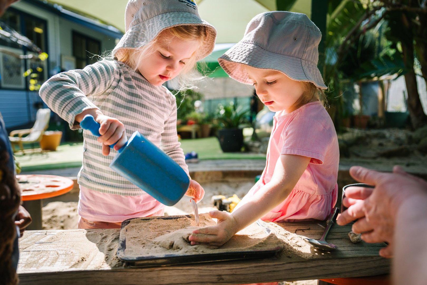 Sandpit play at Newtown childcare Carillon Avenue Children's Centre