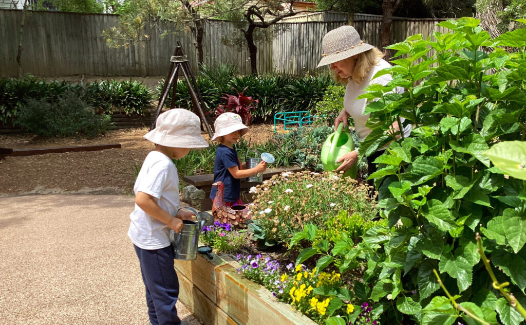 Children gardening at North Ryde Childcare