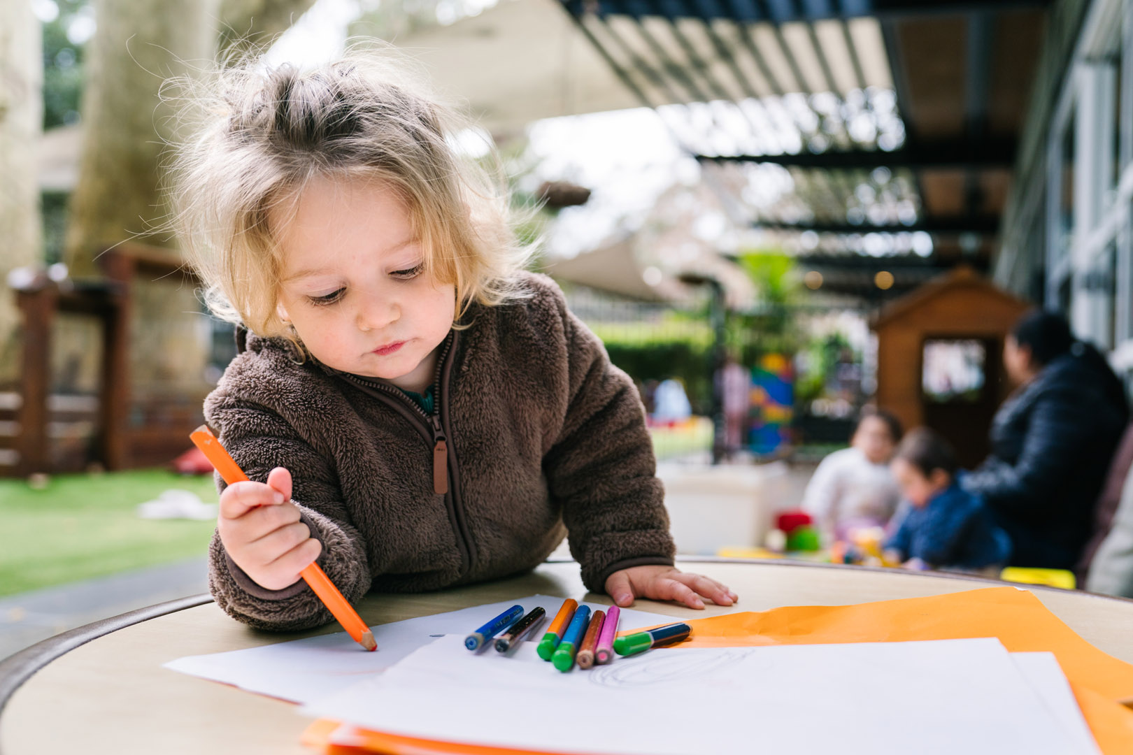 Child drawing at Sydney CBD childcare