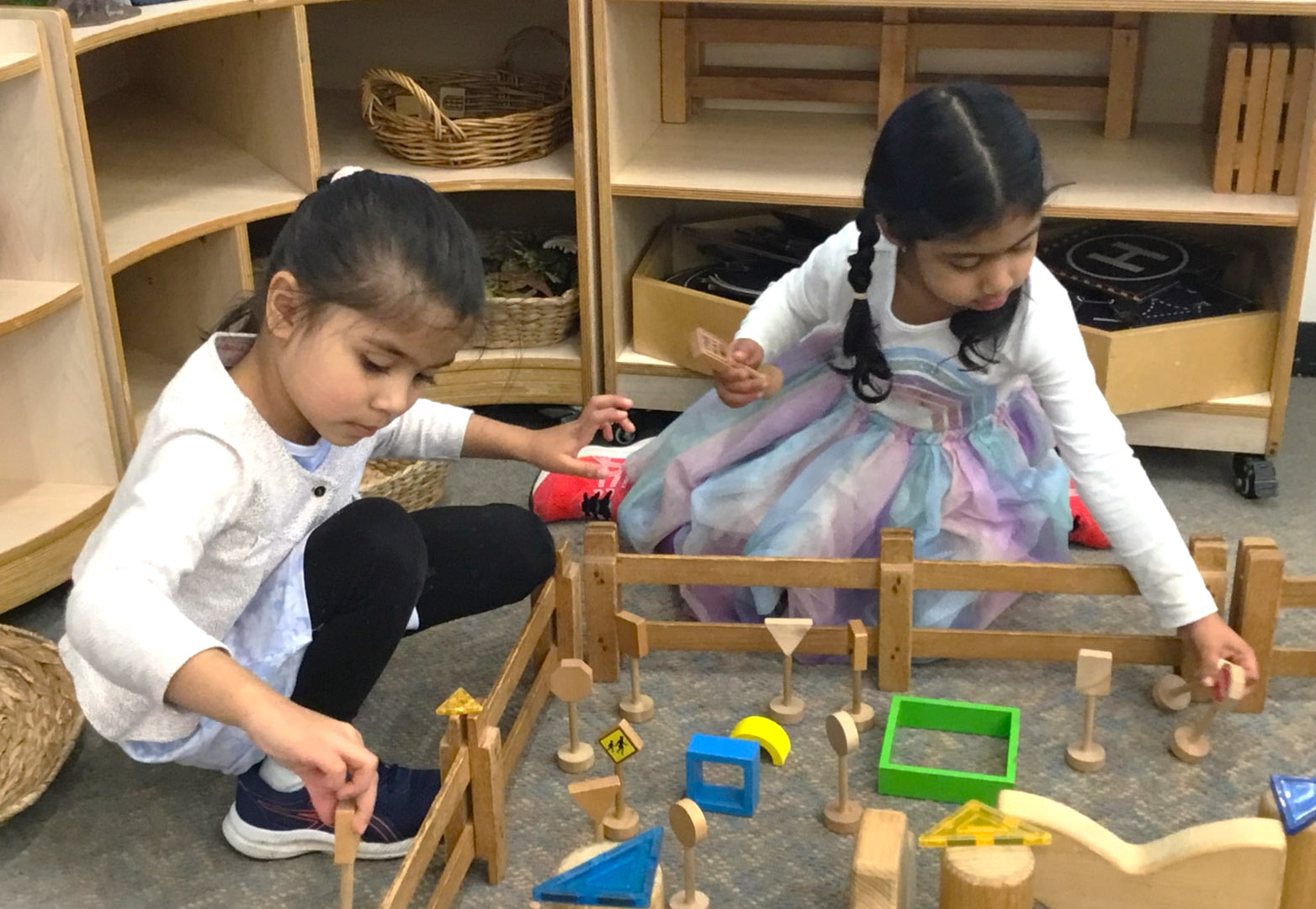 children playing with blocks at Wentworthville childcare
