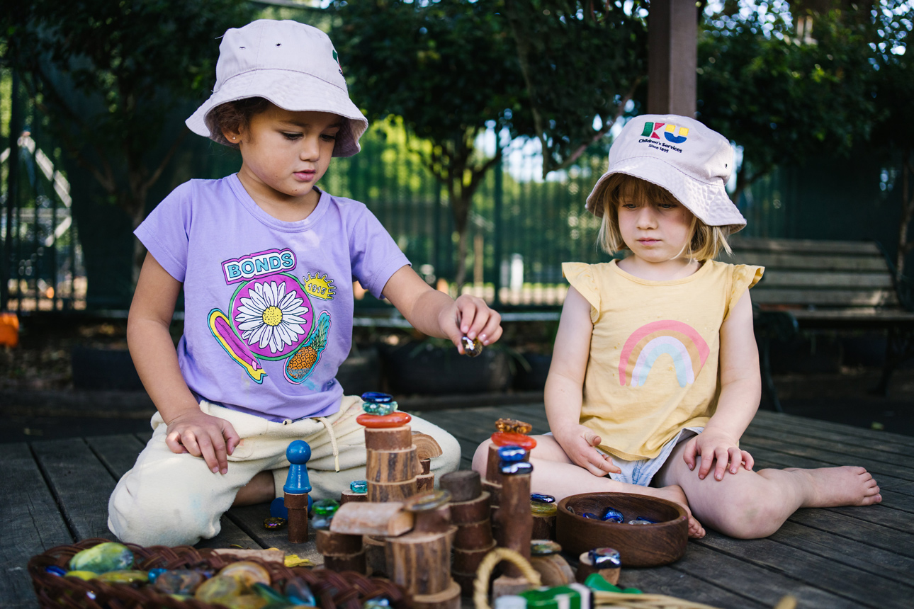 Children at Wickham childcare playing outdoors