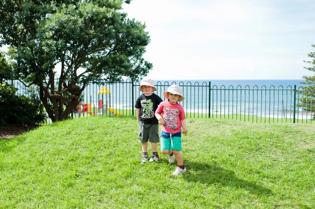 Children outdoors at KU Wombarra childcare