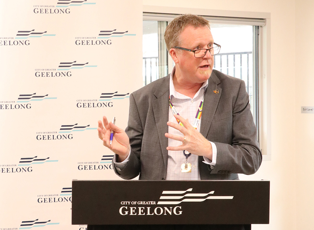 KU celebrates opening of two new Armstrong Creek early learning services 7 Executive Director City Life, City of Greater Geelong, Anthony Basford, presented at the opening of the Biyala Community Hub.