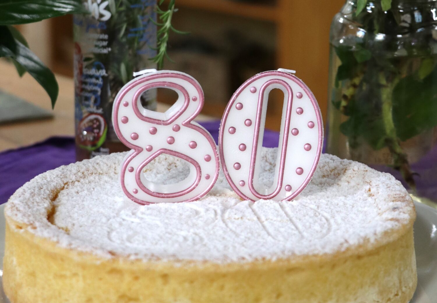 Mosman 80th Cake with candles